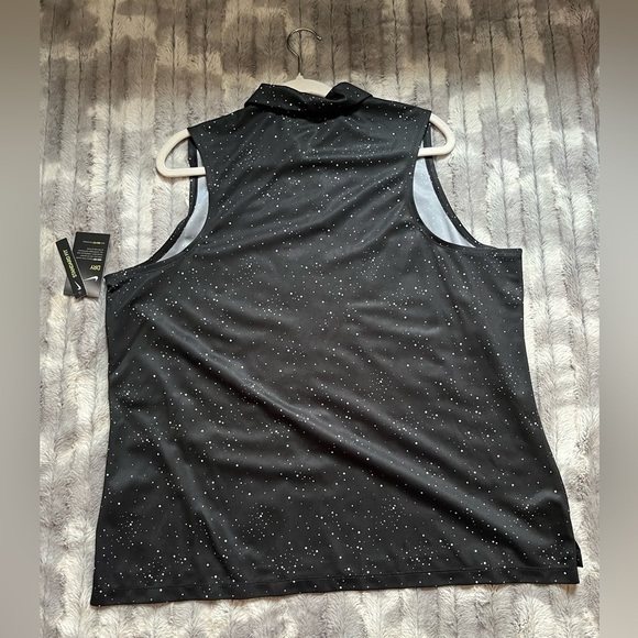 WOMENS Dry Sleeveless Dot Print Polo Black/White Size XXL - Picture 3 of 6